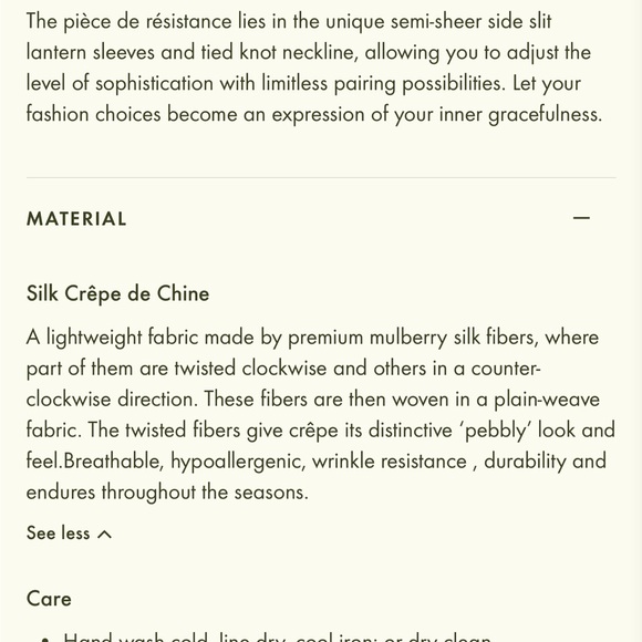 LilySilk Side Slit Lantern Sleeve Silk Blouse in Pistachio - Picture 9 of 9